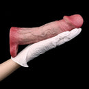 8.82in Blue Veins Hollow Dildo Cock Sleeve With Cock Ring For Vagina Sex