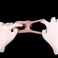 8.82in Blue Veins Hollow Dildo Cock Sleeve With Cock Ring For Vagina Sex