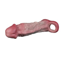 8.82in Blue Veins Hollow Dildo Cock Sleeve With Cock Ring For Vagina Sex