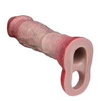 8.82in Blue Veins Hollow Dildo Cock Sleeve With Cock Ring For Vagina Sex
