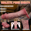 8.82in Blue Veins Hollow Dildo Cock Sleeve With Cock Ring For Vagina Sex