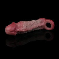 8.82in Blue Veins Hollow Dildo Cock Sleeve With Cock Ring For Vagina Sex