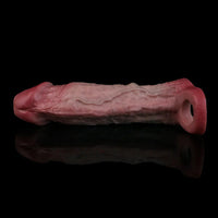 8.82in Blue Veins Hollow Dildo Cock Sleeve With Cock Ring For Vagina Sex