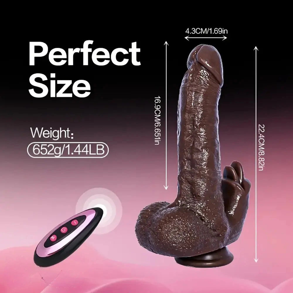 8.82in Compact Electric Heating Vibrating Auto Dildo With Realistic Texture