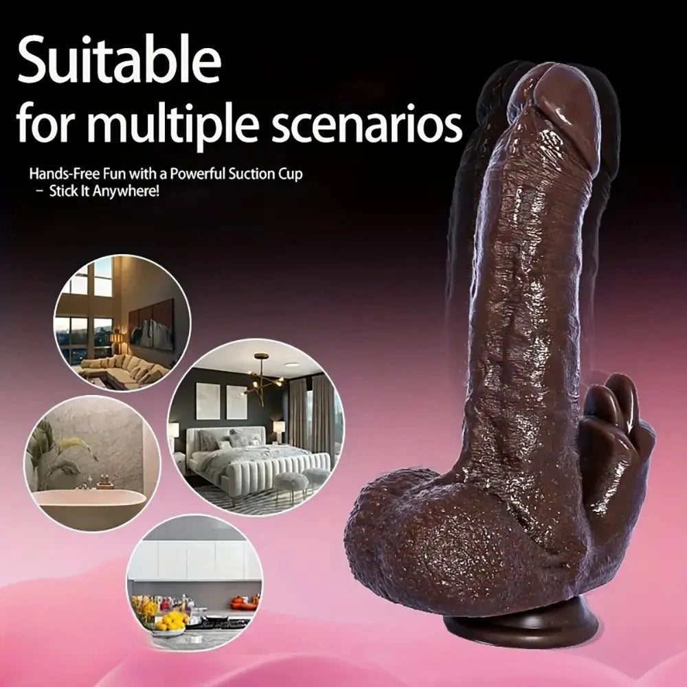 8.82in Compact Electric Heating Vibrating Auto Dildo With Realistic Texture