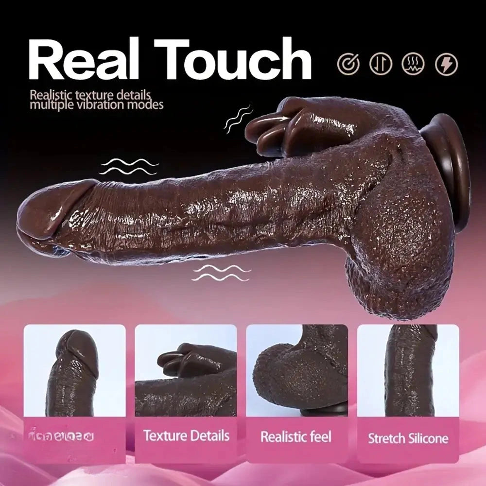 8.82in Compact Electric Heating Vibrating Auto Dildo With Realistic Texture