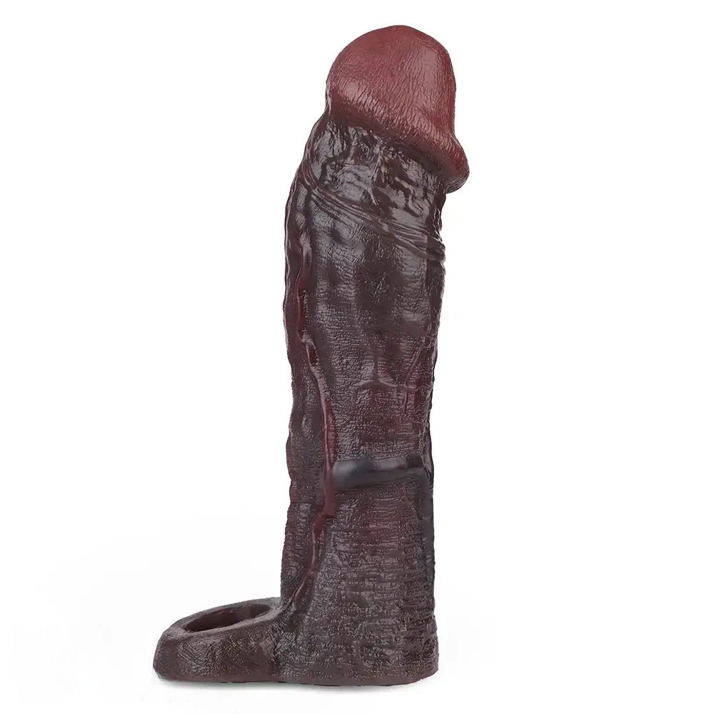 8.82in Super Soft Silicone Realistic Textured Reusable Erotica Dildo Sleeve