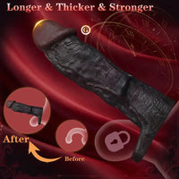 8.82in Super Soft Silicone Realistic Textured Reusable Erotica Dildo Sleeve
