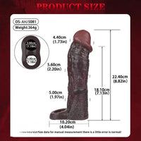 8.82in Super Soft Silicone Realistic Textured Reusable Erotica Dildo Sleeve