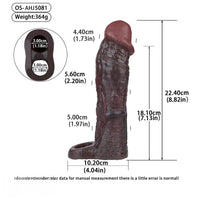 8.82in Super Soft Silicone Realistic Textured Reusable Erotica Dildo Sleeve