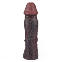 8.82in Super Soft Silicone Realistic Textured Reusable Erotica Dildo Sleeve