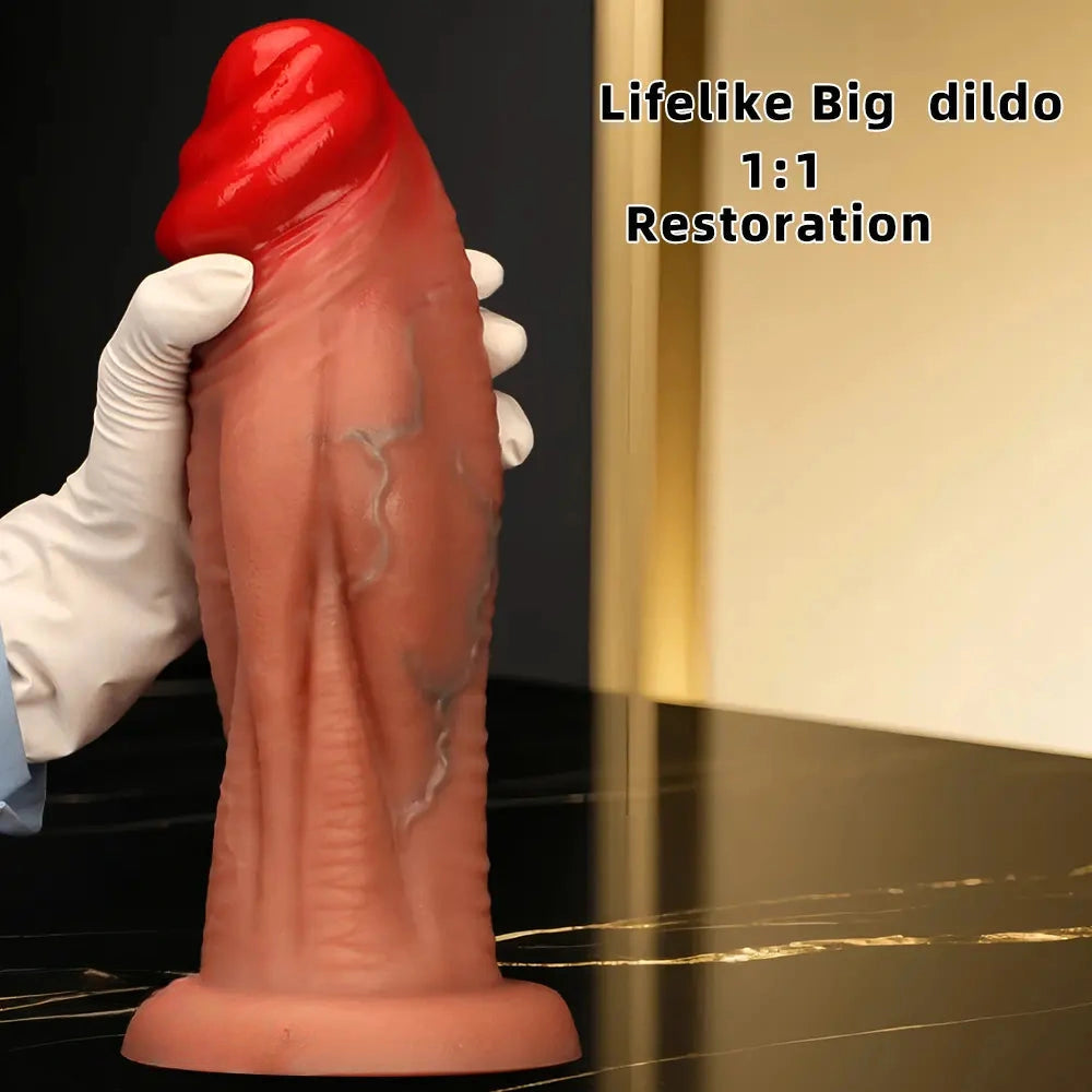8.85in 10.23in 11.41in Extra Large Liquid Silicone Soft Lifelike Female Dildo