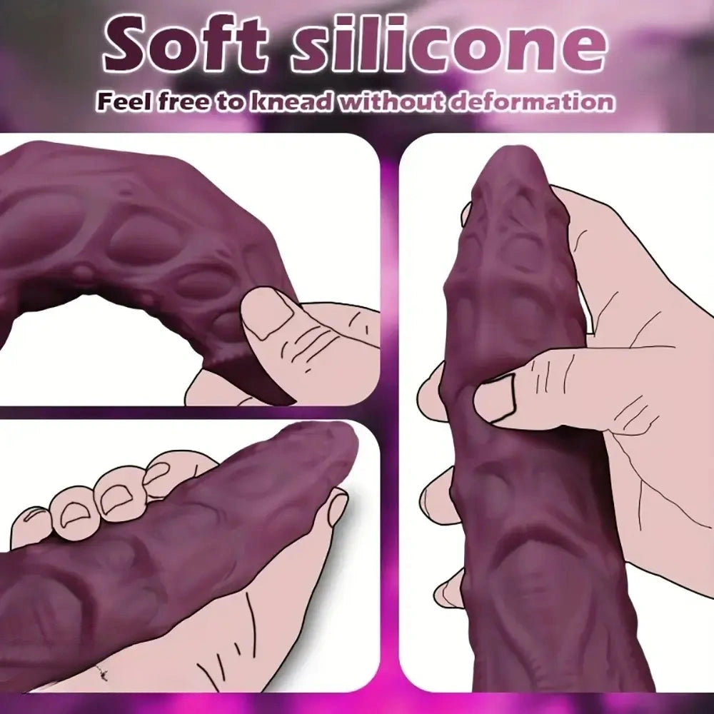 8.85in 10.62in Ultra Soft Silicone Thick Anal Monster Dildo With Curved Shaft