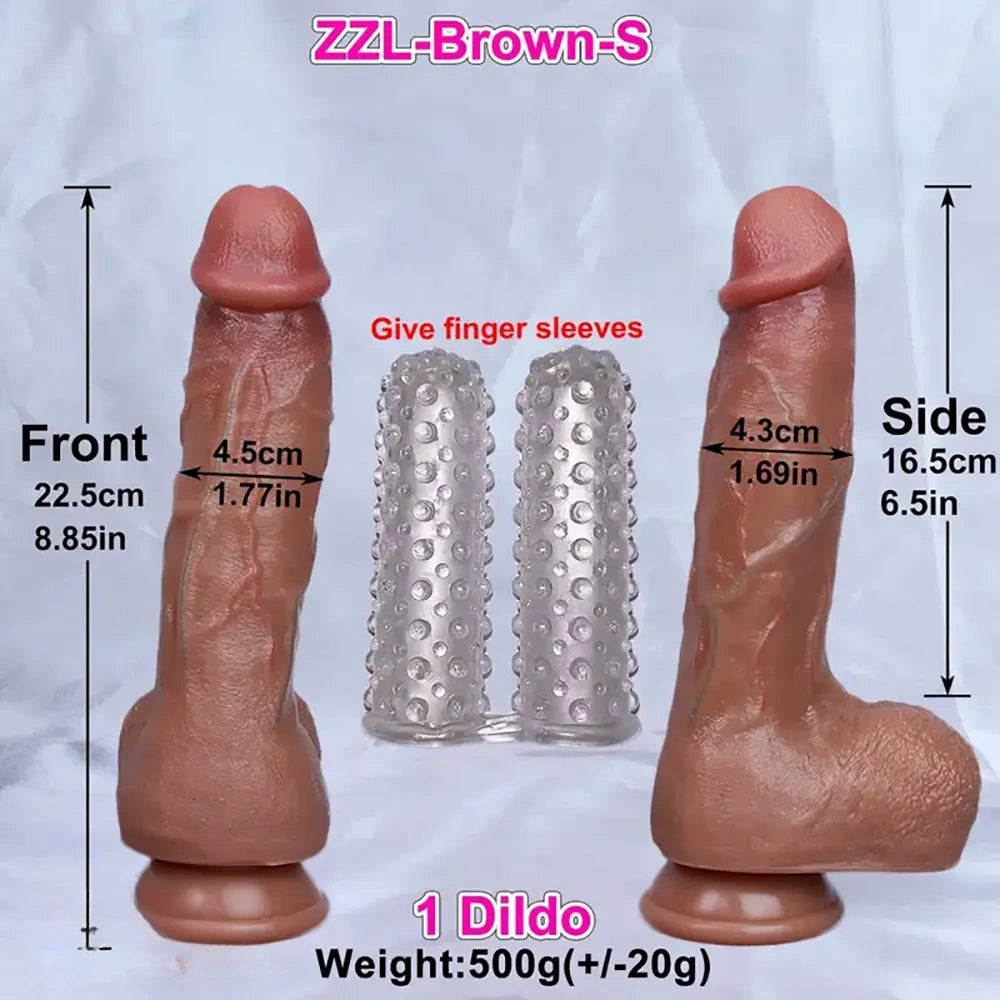 8.85in 10in 10.8in 11.8in Realistic Painted Huge Soft Thick Dildo For Gay