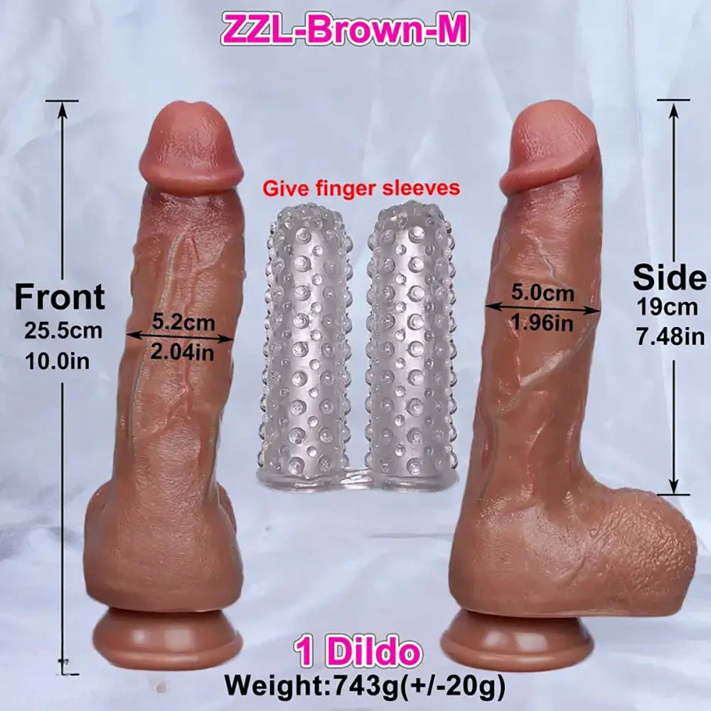8.85in 10in 10.8in 11.8in Realistic Painted Huge Soft Thick Dildo For Gay