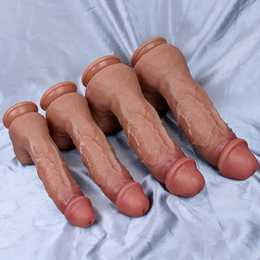 8.85in 10in 10.8in 11.8in Realistic Painted Huge Soft Thick Dildo For Gay