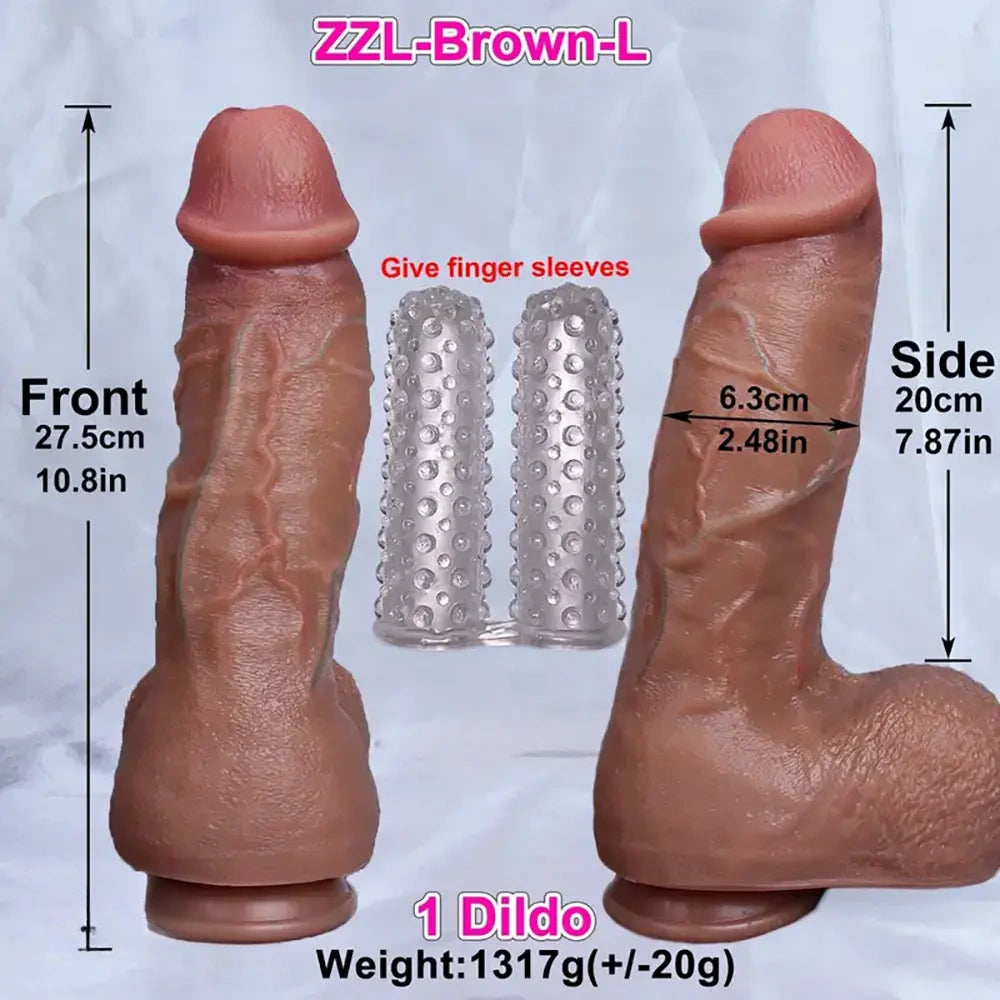 8.85in 10in 10.8in 11.8in Realistic Painted Huge Soft Thick Dildo For Gay