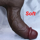 8.85in 10in 10.8in 11.8in Realistic Skin Double Layer Large Silicone Dildo