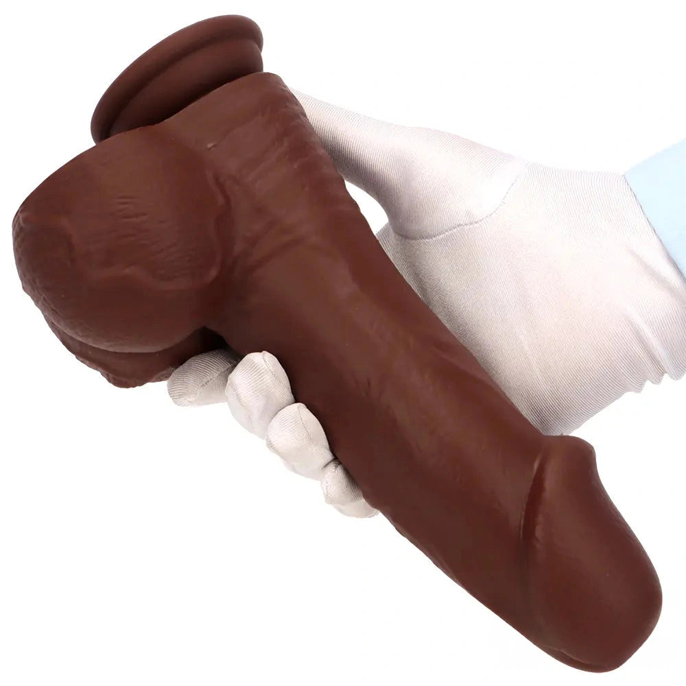 8.85in 3in1 Intelligent Heating Thrusting Vibrating Electric Ebony Dildo