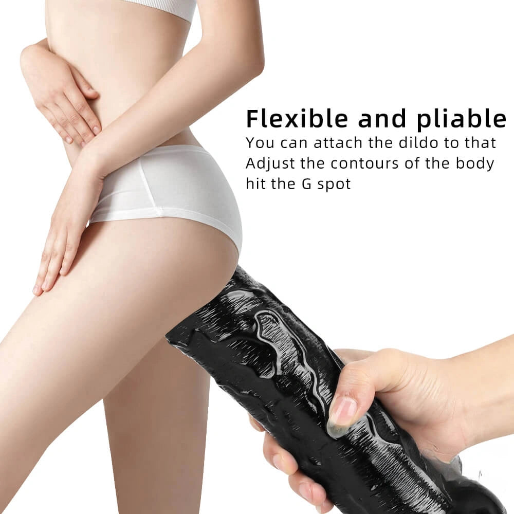 8.85in 9.05in 10.23in 10.63in 13.78in Huge Black Lifelike Dildo