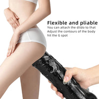 8.85in 9.05in 10.23in 10.63in 13.78in Huge Black Lifelike Dildo