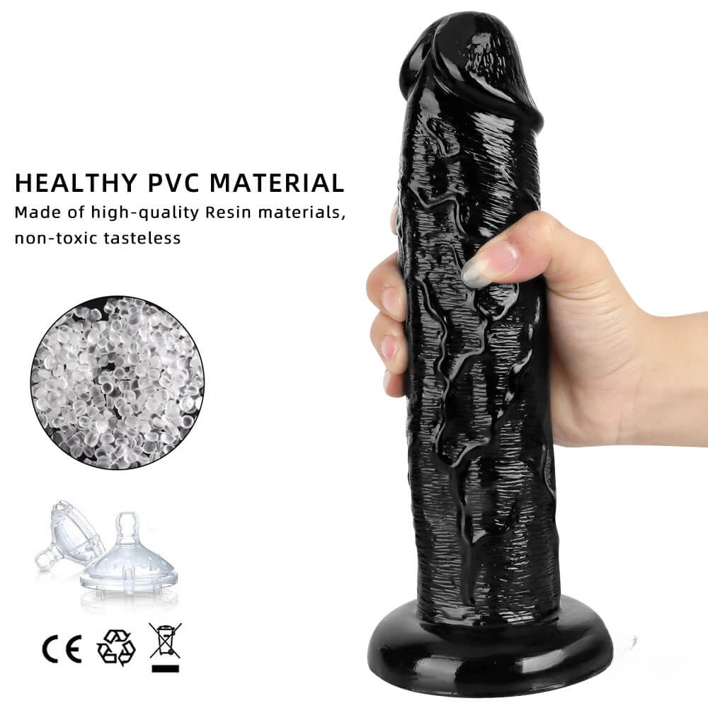 8.85in 9.05in 10.23in 10.63in 13.78in Huge Black Lifelike Dildo