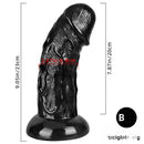 8.85in 9.05in 10.23in 10.63in 13.78in Huge Black Lifelike Dildo