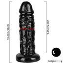 8.85in 9.05in 10.23in 10.63in 13.78in Huge Black Lifelike Dildo