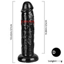 8.85in 9.05in 10.23in 10.63in 13.78in Huge Black Lifelike Dildo