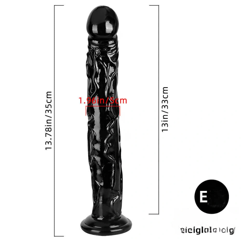 8.85in 9.05in 10.23in 10.63in 13.78in Huge Black Lifelike Dildo
