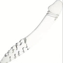 8.85in 9.05in Pink Glass Double Penetration Dildo With Textured Ridges