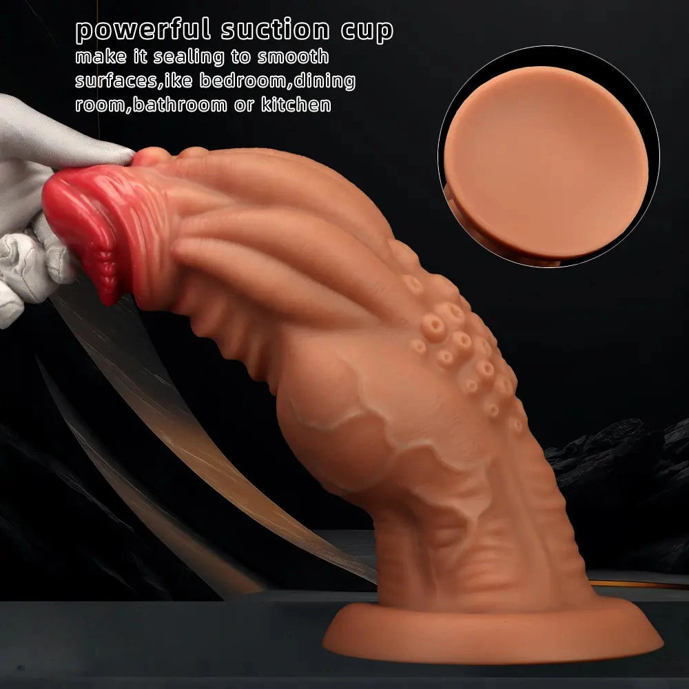 8.85in 9.64in 10.23in 11.41in 12.59in Odd-shaped Large Silicone Penis Dildo