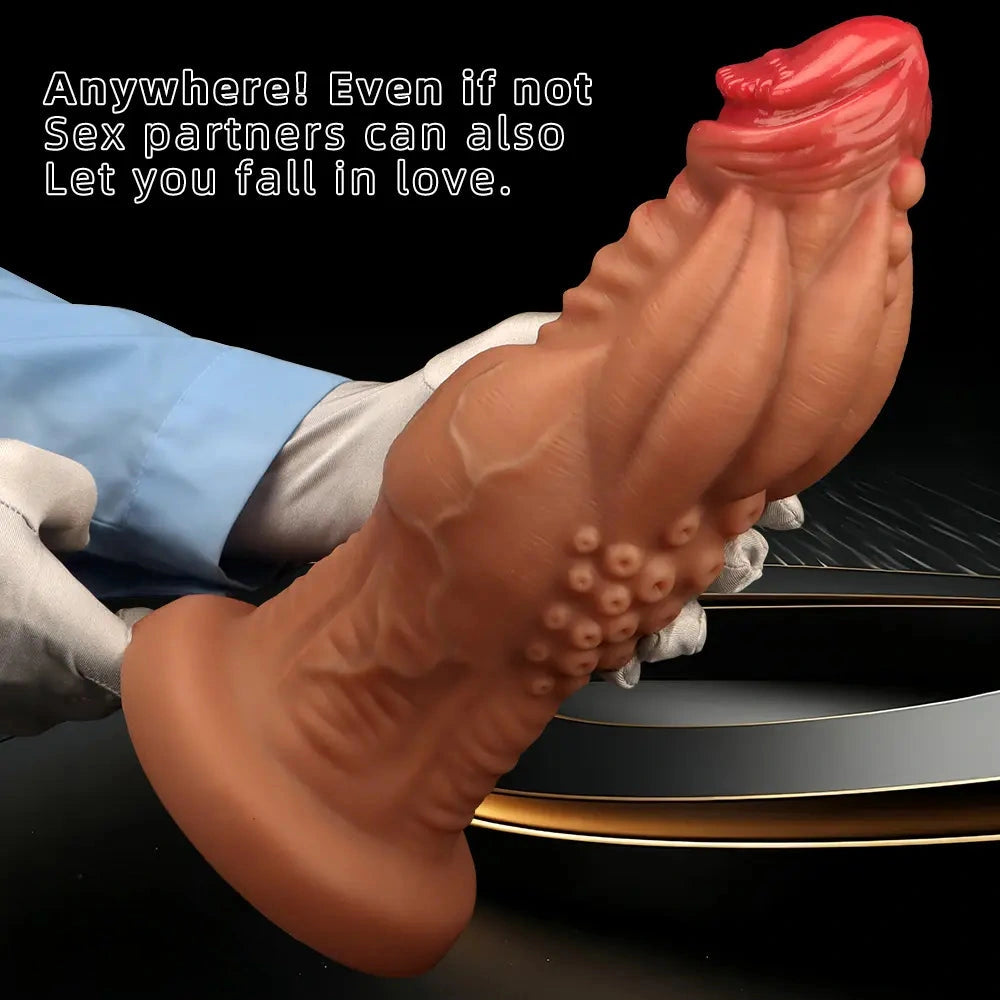 8.85in 9.64in 10.23in 11.41in 12.59in Odd-shaped Large Silicone Penis Dildo
