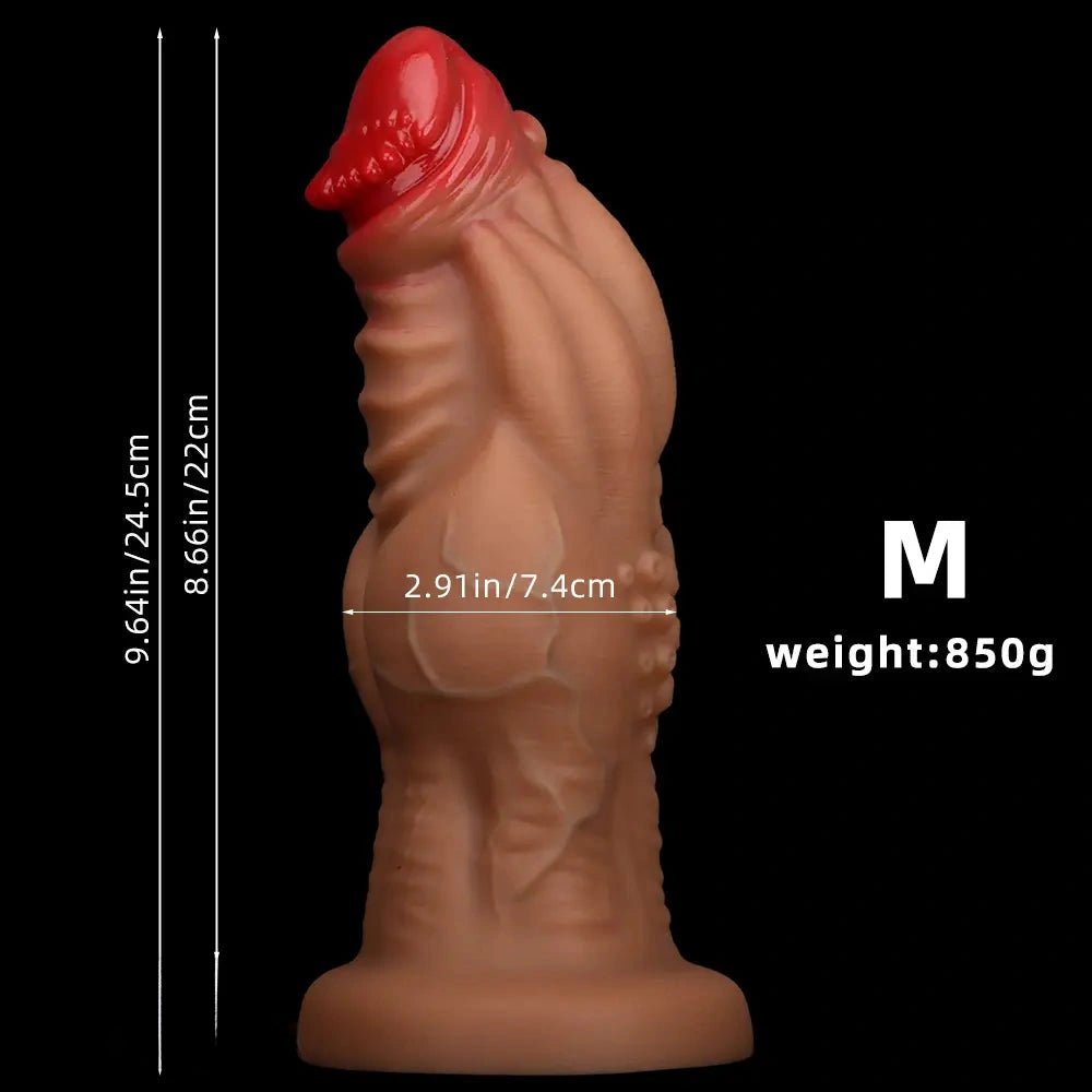 8.85in 9.64in 10.23in 11.41in 12.59in Odd-shaped Large Silicone Penis Dildo