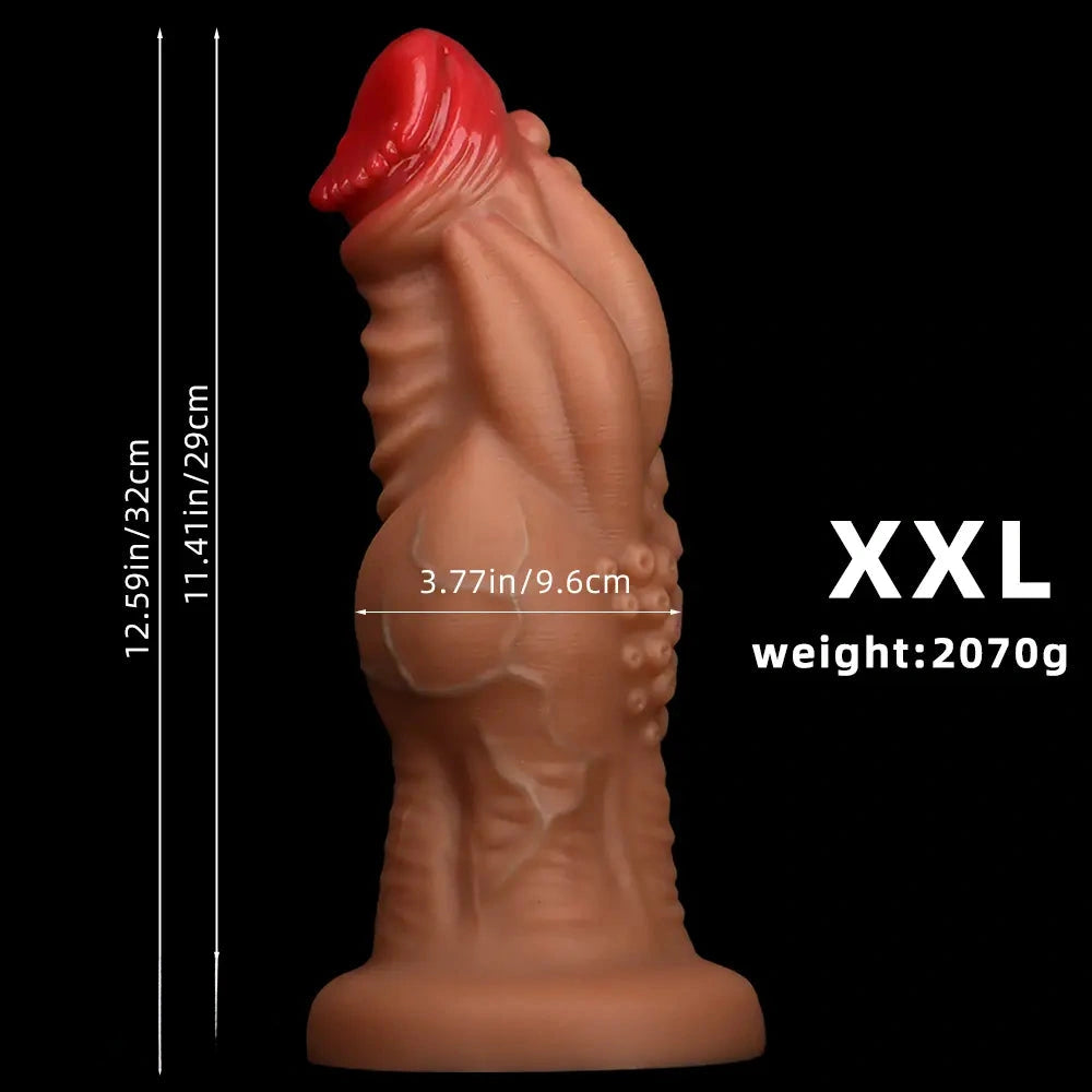 8.85in 9.64in 10.23in 11.41in 12.59in Odd-shaped Large Silicone Penis Dildo
