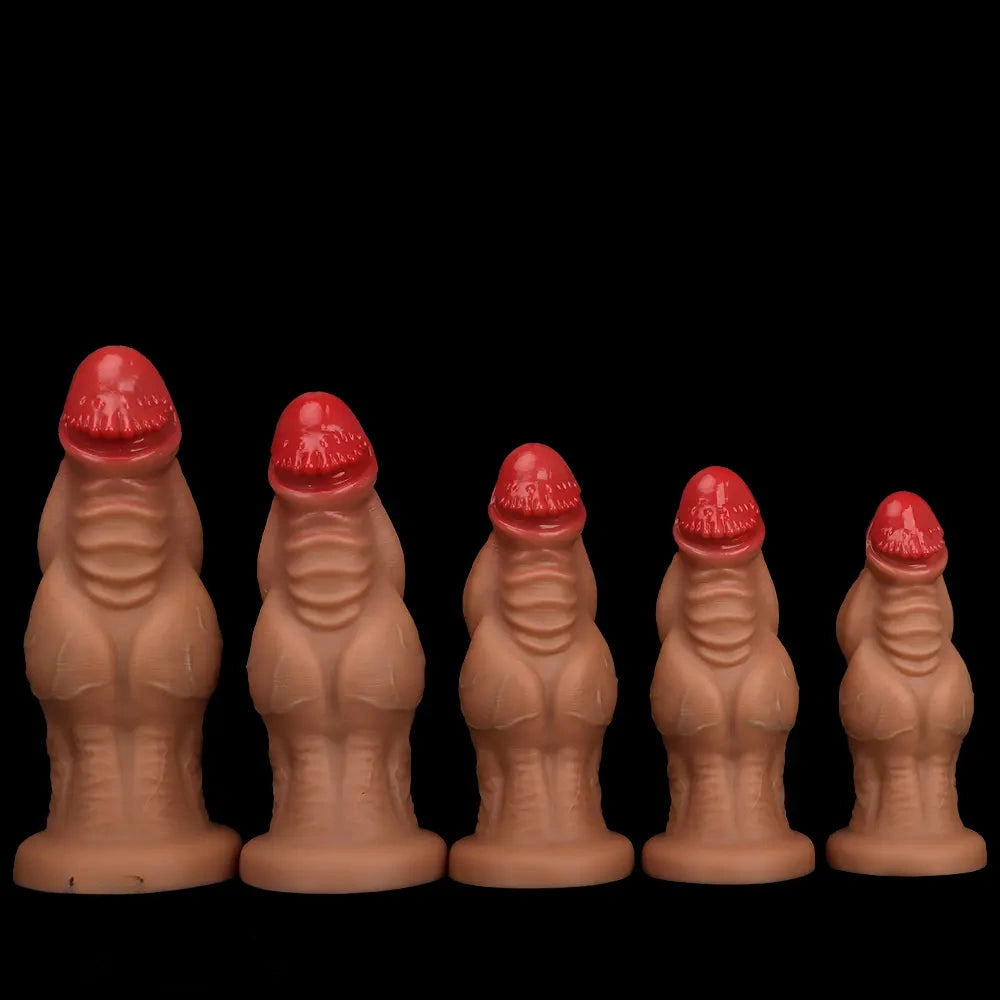 8.85in 9.64in 10.23in 11.41in 12.59in Odd-shaped Large Silicone Penis Dildo