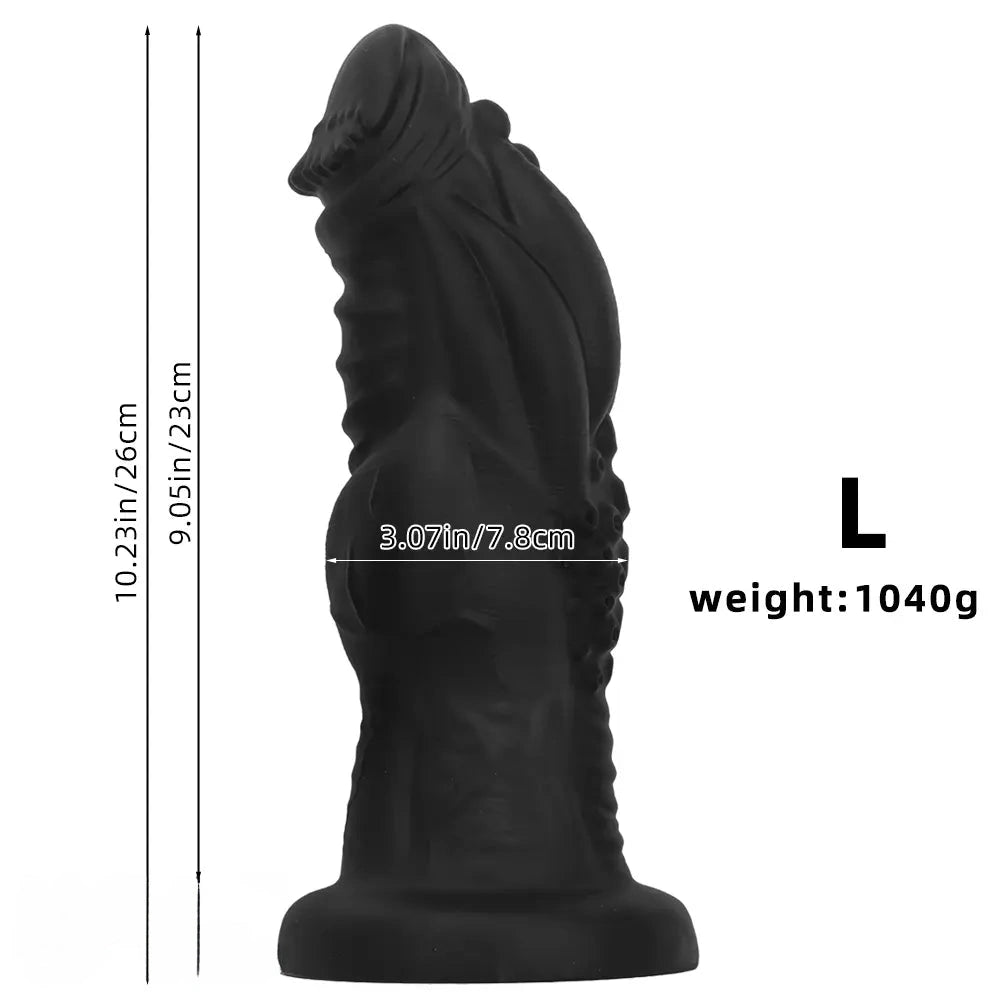8.85in 9.64in 10.23in 11.41in 12.59in Odd-shaped Large Silicone Penis Dildo