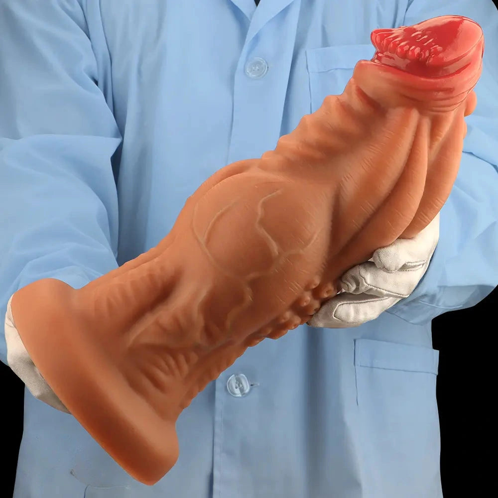 8.85in 9.64in 10.23in 11.41in 12.59in Odd-shaped Large Silicone Penis Dildo