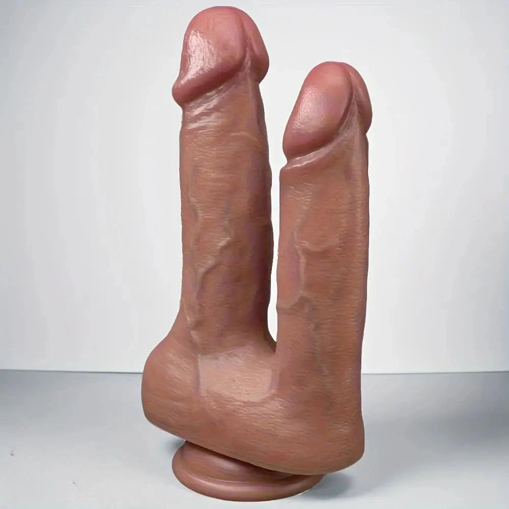 8.85in 9.84in Dual-Headed Soft Double-Layered Silicone Vaginal Anal Toy
