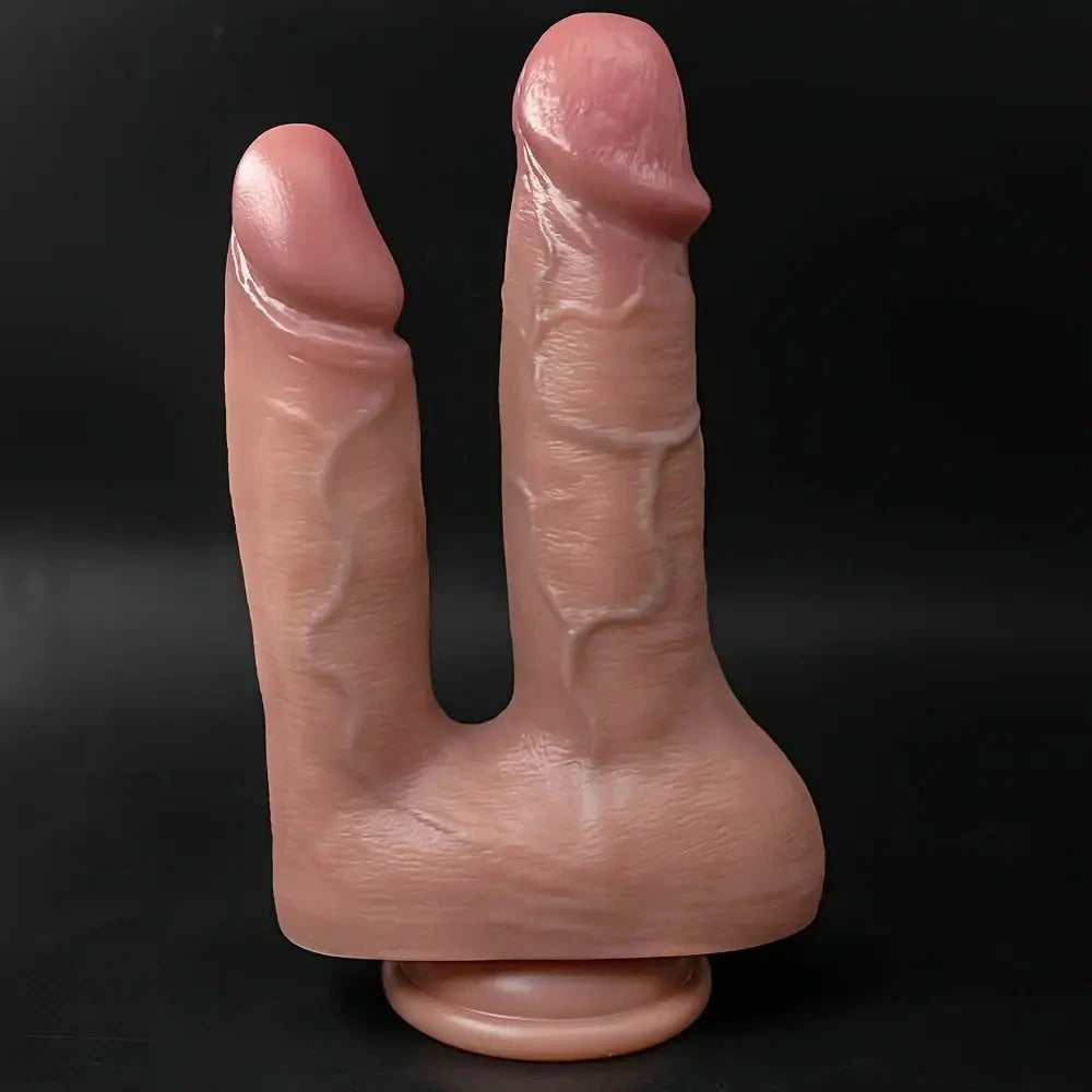 8.85in 9.84in Dual-Headed Soft Double-Layered Silicone Vaginal Anal Toy
