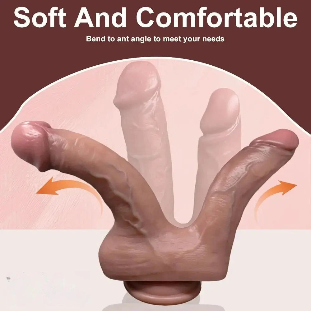 8.85in 9.84in Dual-Headed Soft Double-Layered Silicone Vaginal Anal Toy