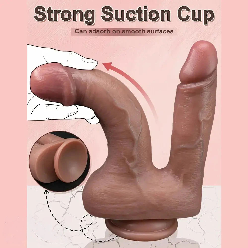 8.85in 9.84in Dual-Headed Soft Double-Layered Silicone Vaginal Anal Toy