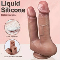 8.85in 9.84in Dual-Headed Soft Double-Layered Silicone Vaginal Anal Toy