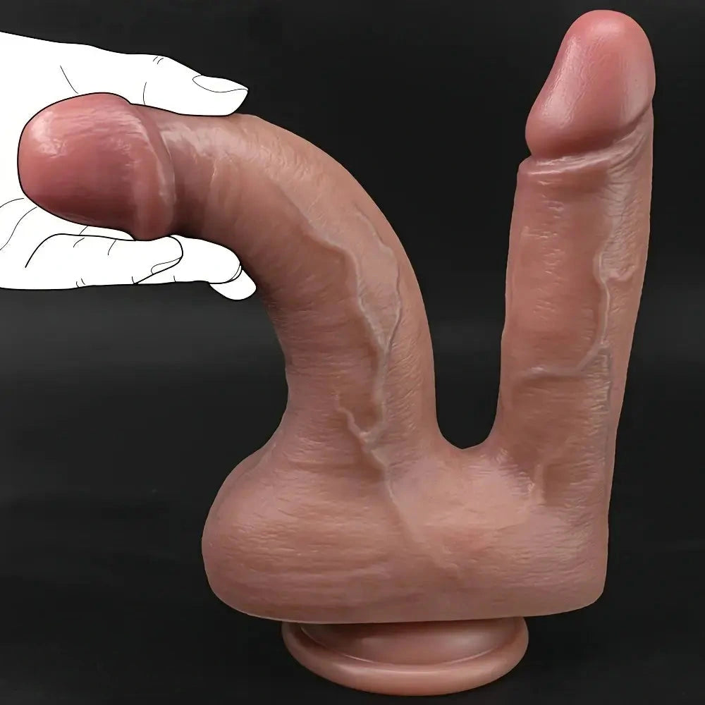 8.85in 9.84in Dual-Headed Soft Double-Layered Silicone Vaginal Anal Toy