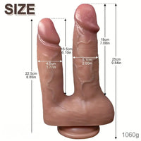 8.85in 9.84in Dual-Headed Soft Double-Layered Silicone Vaginal Anal Toy