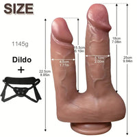 8.85in 9.84in Dual-Headed Soft Double-Layered Silicone Vaginal Anal Toy