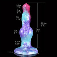 8.85in Dog Animal Knot Fantasy Dildo Silicone Soft Big Sex Toy For Women