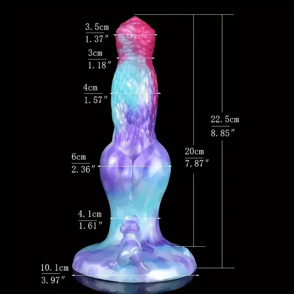 8.85in Dog Animal Knot Fantasy Dildo Silicone Soft Big Sex Toy For Women