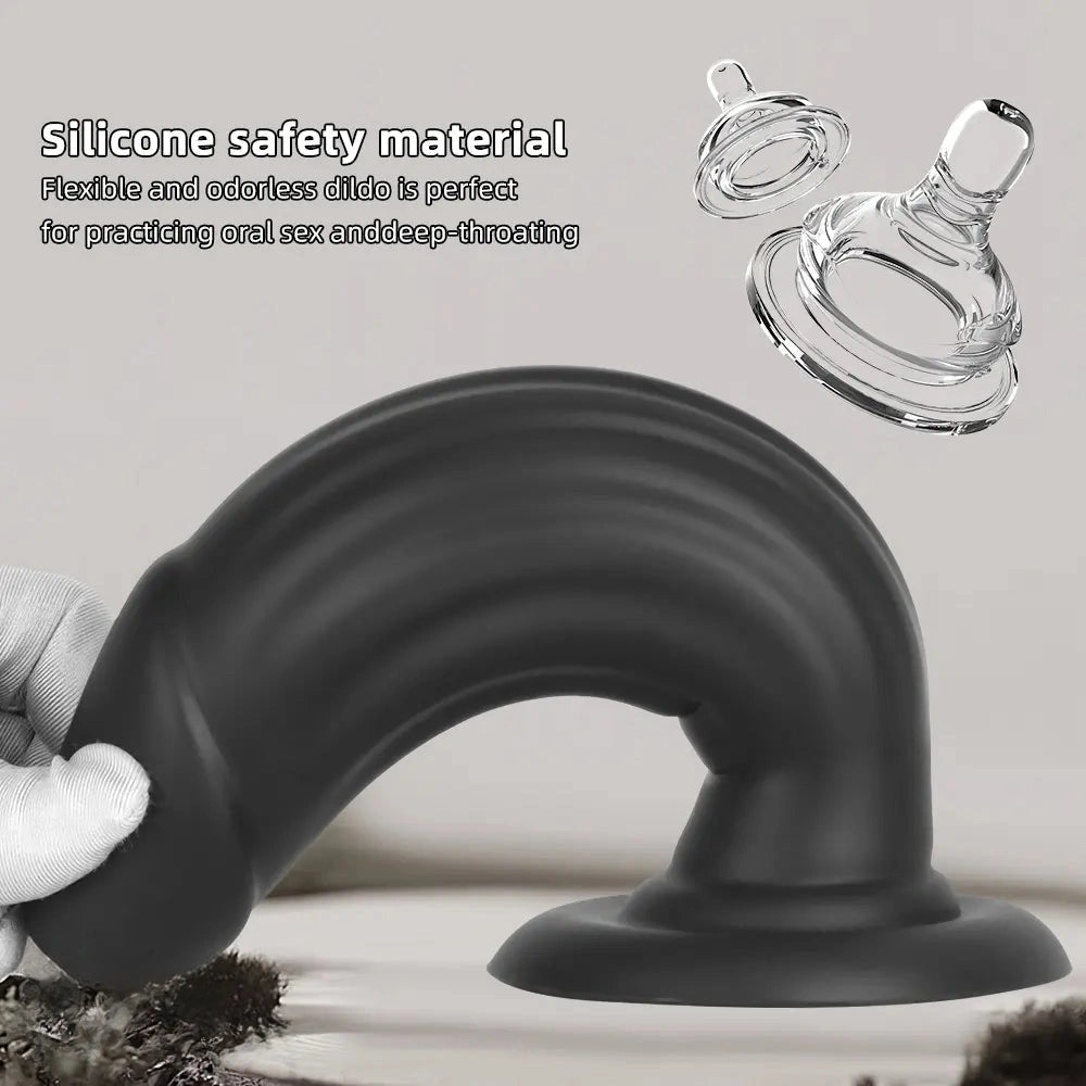 8.85in Eggless Female Masturbator Silicone Soft Dildo For Women Men