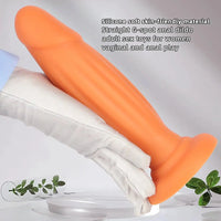 8.85in Eggless Female Masturbator Silicone Soft Dildo For Women Men
